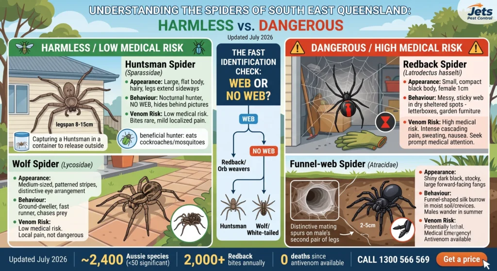 The Difference Between Harmless Huntsman Spiders and Dangerous Species