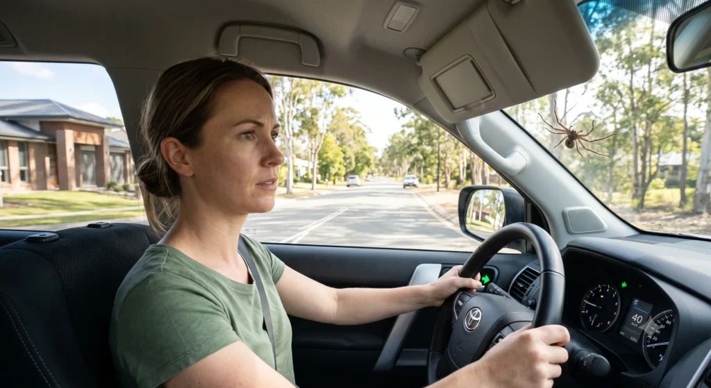 What to Do When a Giant Spider Drops on Your Lap While Driving